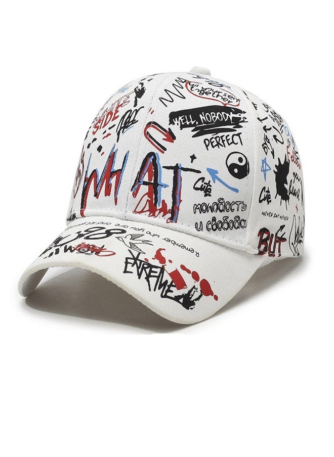 Generic - Fashion graffiti trendy hat, personalized printed hip-hop duckbill hat, European and American sun shading duckbill hat - Image 1