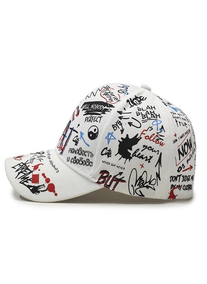 Generic - Fashion graffiti trendy hat, personalized printed hip-hop duckbill hat, European and American sun shading duckbill hat - Image 1