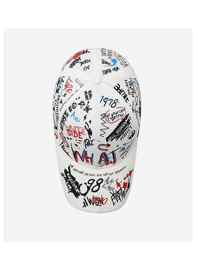 Generic - Fashion graffiti trendy hat, personalized printed hip-hop duckbill hat, European and American sun shading duckbill hat - Image 1