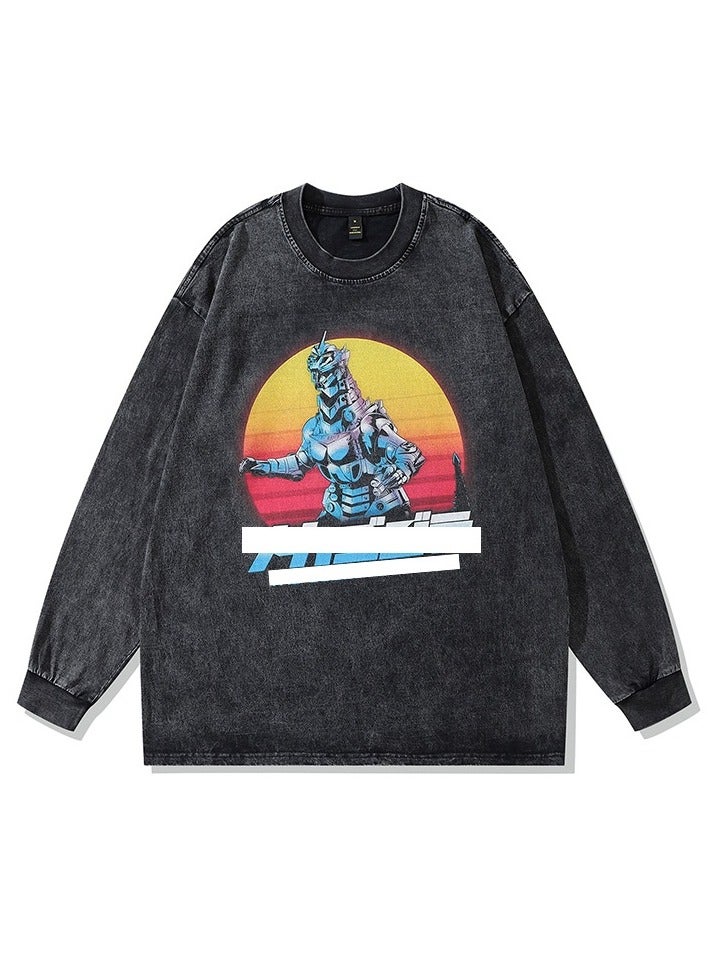 KUYING Washed Old Retro Loose Sportswear