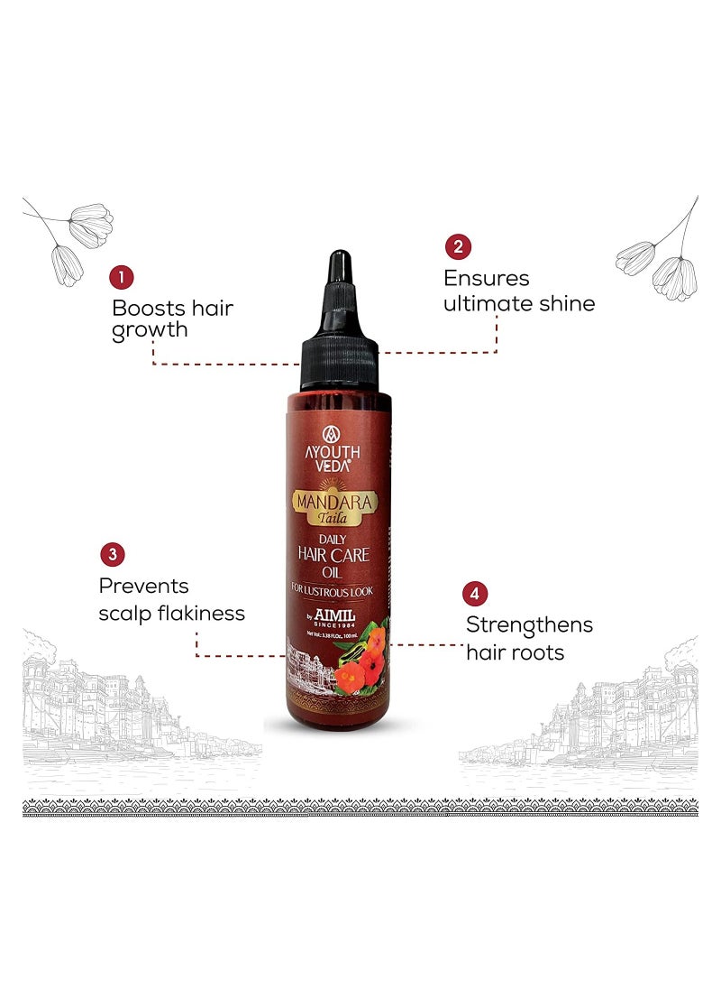 AYOUTHVEDA Mandara Taila Daily Hair Care Oil 100ml Pack Of 1  - Image 2