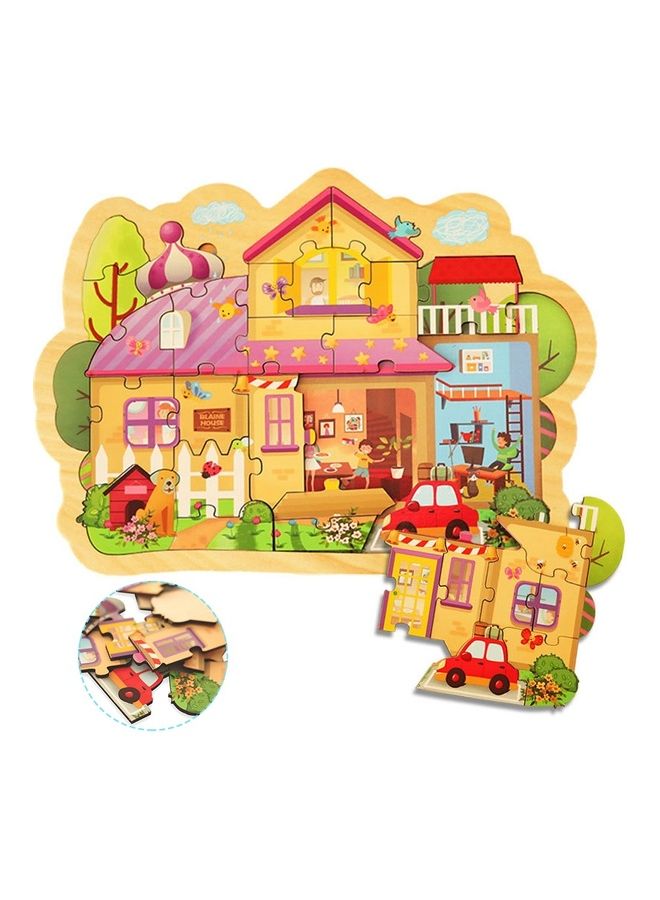 30-Piece Wooden House Jigsaw Puzzle Set - Image 2