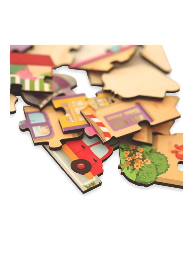 30-Piece Wooden House Jigsaw Puzzle Set - Image 3