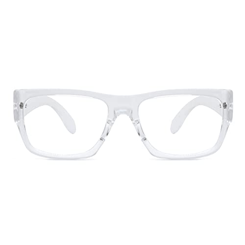 Peter Jones Clear Transparent Thick Frame Unisex Blue Light Blocking Computer Glasses (5487T) - Image 4