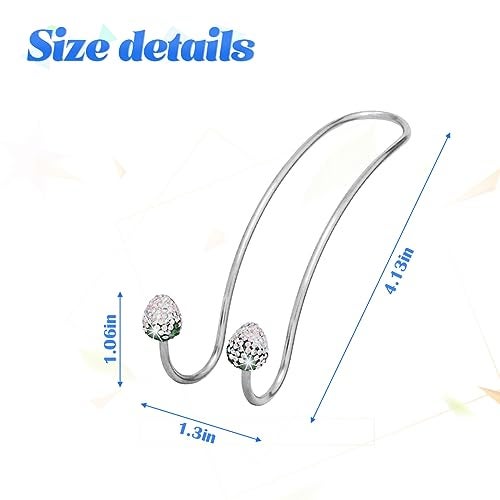 BESULEN Strawberry Car Decor Hooks 2 Pack Bling Diamond Seat Back Organizers Auto Headrest Storage Hangers Hooks for Purse Handbag Clothes Grocery Universal Car Accessories for Women AB - Image 3
