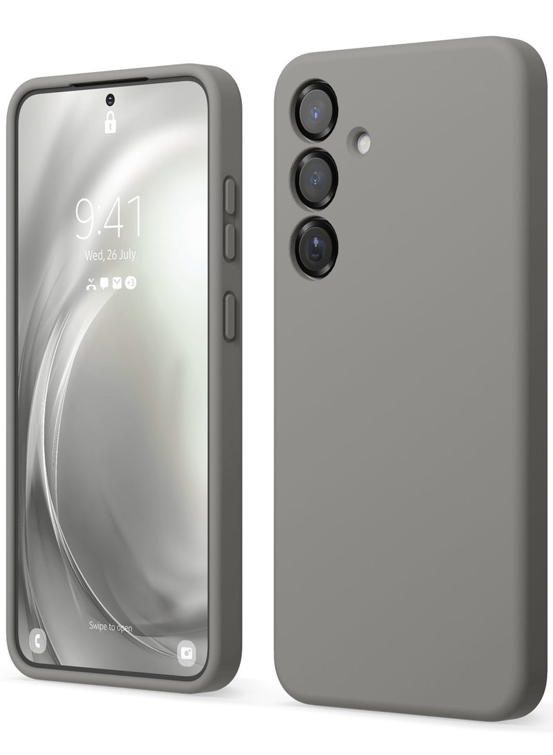 Elago غطاء حالة سائل سيليكون لجهاز سامسونج جالاكسي S25 بلس - حماية كاملة للجسم والشاشة والكاميرا، مضاد للصدمات، نحيف، مضاد للخدش، بطانة ميكروفايبر ناعمة - رمادي متوسط - Image 1