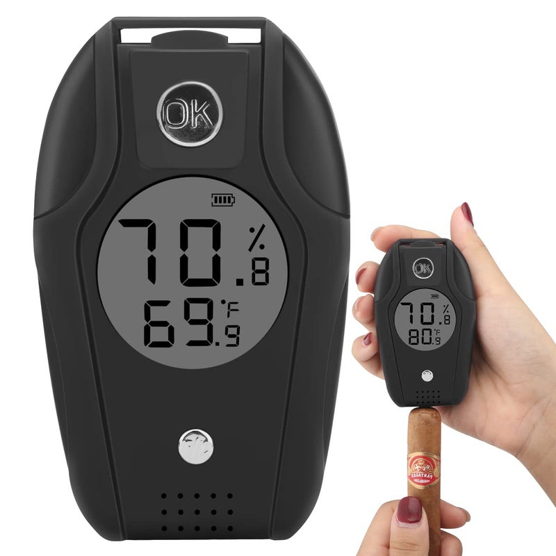 TISFA Digital Hygrometer and Thermometer, Temperature Humidity Gauge with Dual Sensors for Cigar Humidor, Plant, Greenhouse, Pet Reptile, Guitar - Image 1