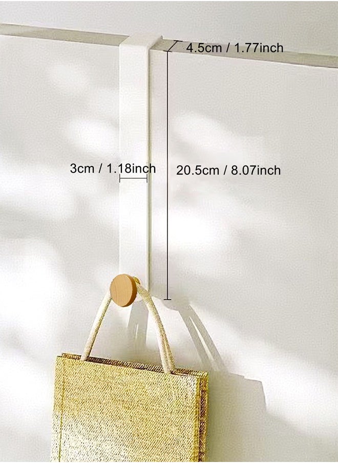 WooFree - 3 Pack Over Door Hooks Decorative Door Hangers for Clothes Bags Towels White and Brown - Image 1