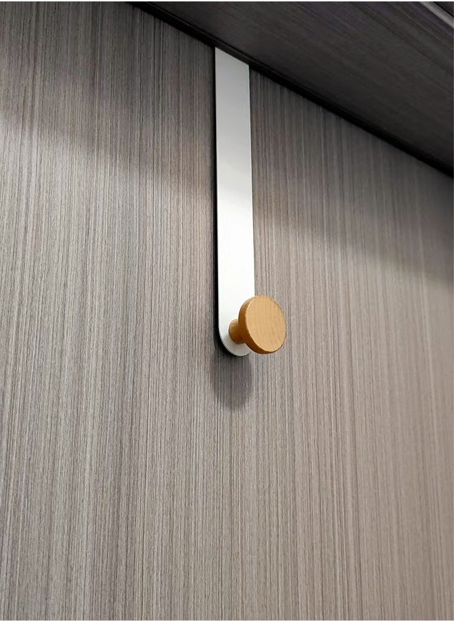 WooFree - 3 Pack Over Door Hooks Decorative Door Hangers for Clothes Bags Towels White and Brown - Image 1