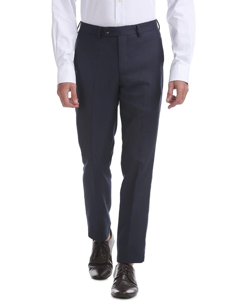 Tapered Fit Textured Trousers