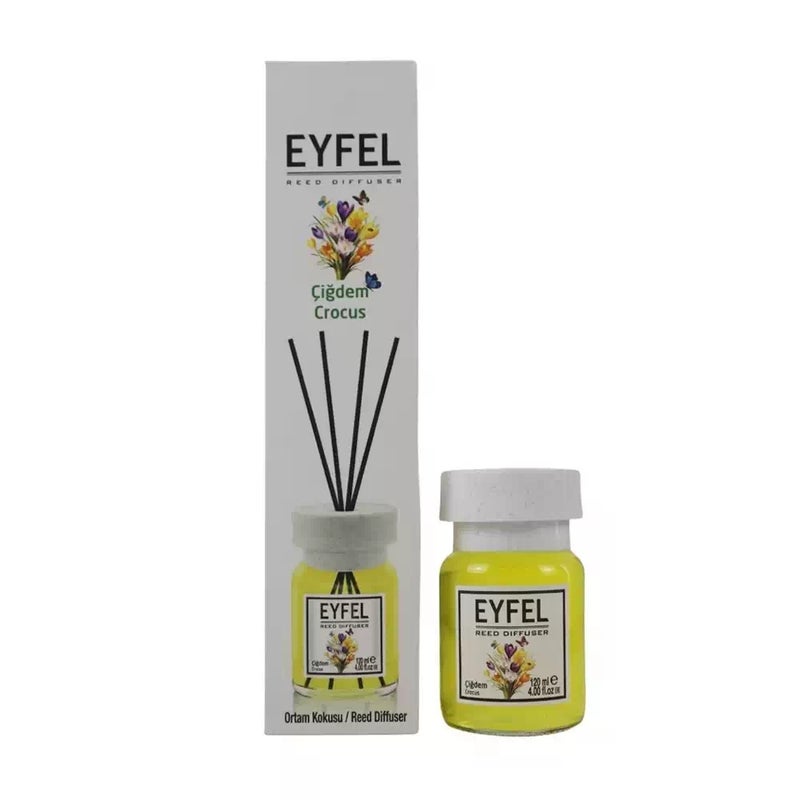 Eyfel Reed Diffuser With Sticks In Crocus Fragrance, Liquid Home Fragrances- 120ml - Image 1