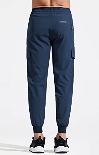 Libin Men's Lightweight Joggers Quick Dry Cargo Hiking Pants Track Running Workout Athletic Travel Golf Casual Outdoor, Navy S - Image 2