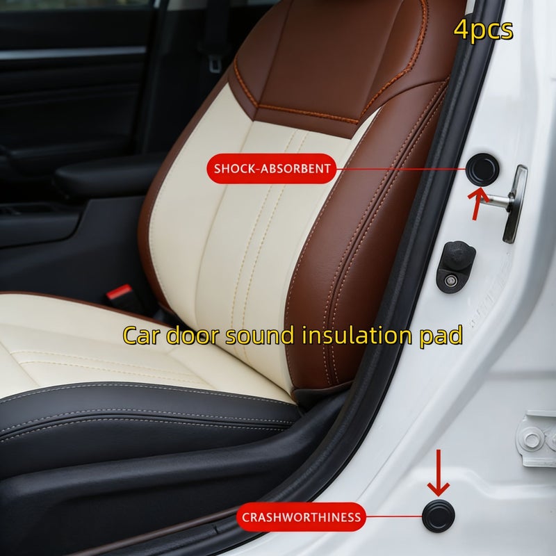 4 Pieces Car Door Sound Insulation Silicone Buffer Pads Self Adhesive Noise Reduction Heat Protection - Image 1