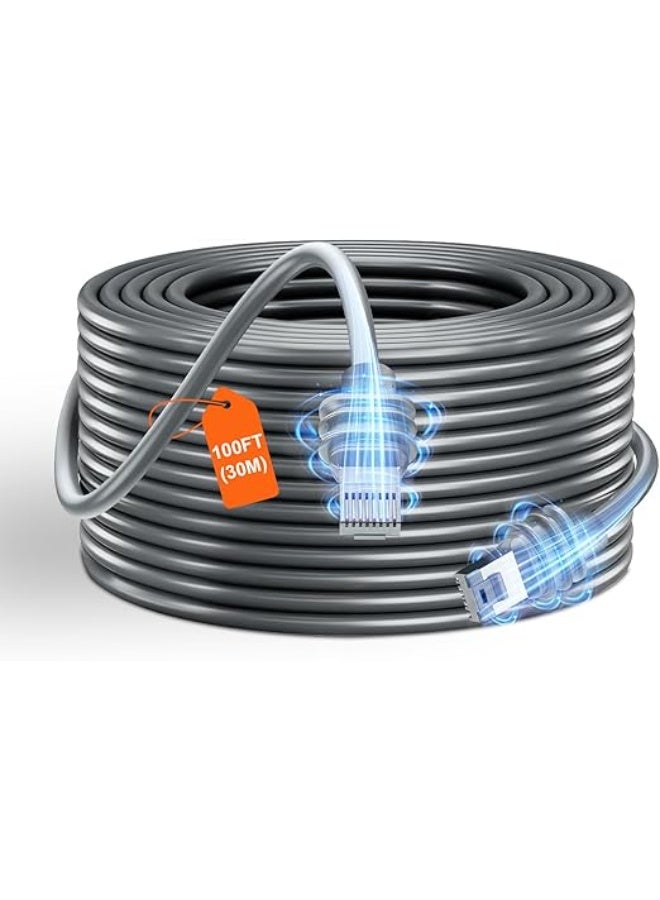 Starlink Gen 3 Cable Extension (30 m/100 feet), Star Link Waterproof Extension Cable for Standard V4 Antenna & Gen3 Router, 10 m/15 m/23 m/46 m, Flexible Selectable, Grey - Image 1