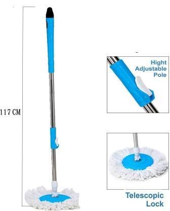 TWONE Spin Mop Expandable Stainless Steel Stick Rod with 5 Refill (Assorted Colour) - Image 2