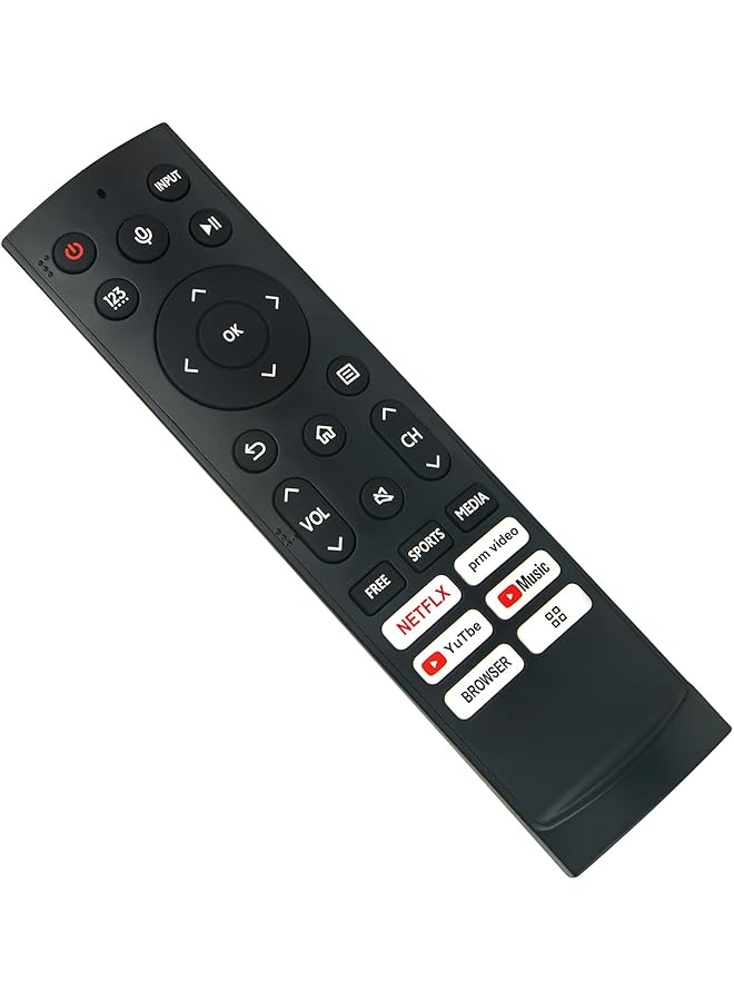 erorex Erf3H90H Replaced Remote Control Fit For Hisense Smart Tv With Short App: Netflix Prime Video Youtube Music Browser  - Image 2