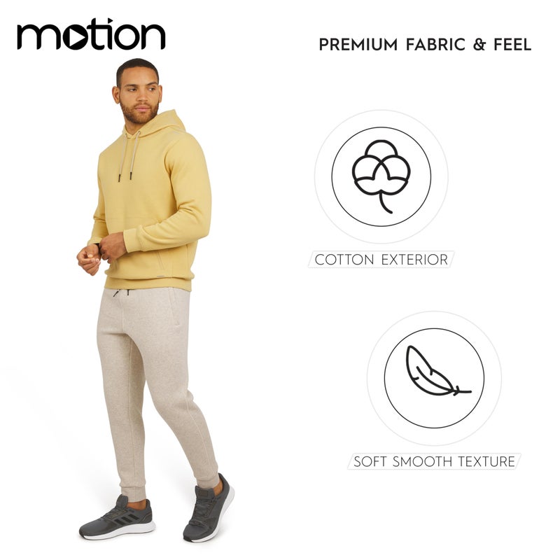 Motion Men's Regular Fit Active Performance Heavyweight Fleece Hooded Sweatshirt, Curry, Large - Image 5