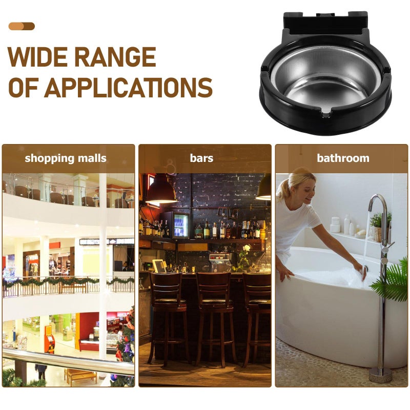 حاوية سجائر معلقة على الحائط من الفولاذ المقاوم للصدأ، حاوية معدنية سوداء للاستخدام التجاري - Image 4