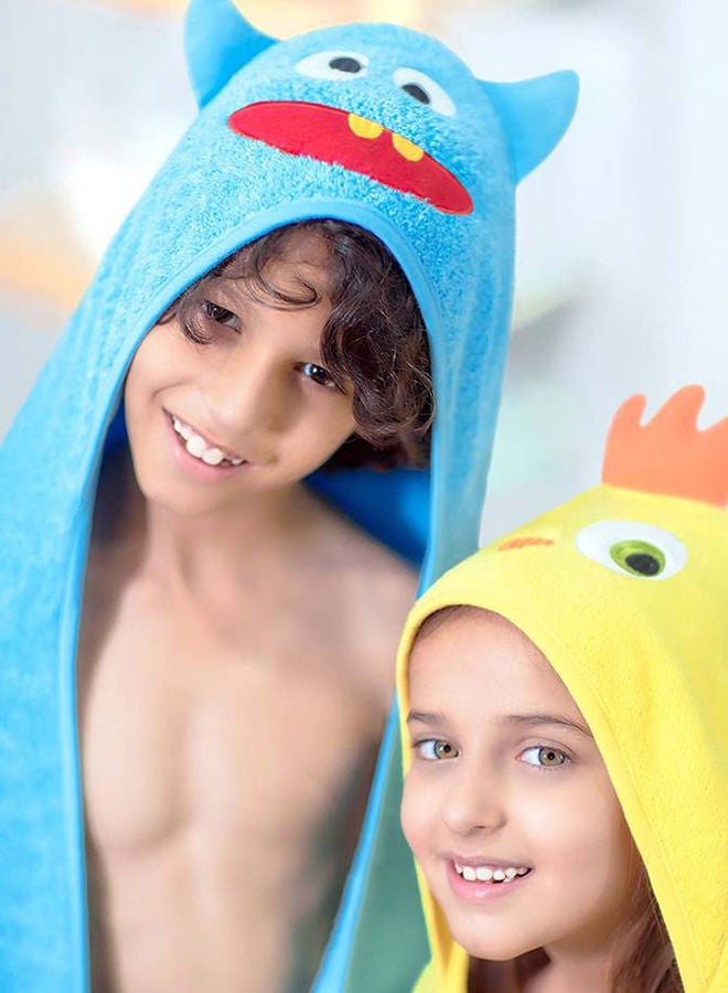 إسكدنيا منشفة استحمام قطن للأطفال مزودة بغطاء للرأس بتنمط حيوان - Image 4