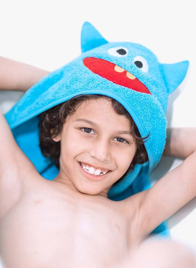 إسكدنيا منشفة استحمام قطن للأطفال مزودة بغطاء للرأس بتنمط حيوان - Image 2