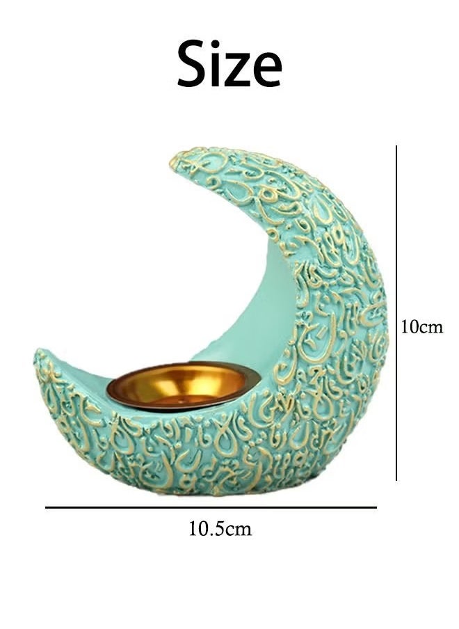 HQ-GAMING - Incense Burner Moon Shaped Incense Burner Resin Incense Holder Waterfall Incense Burner Home Decorations, House Ornaments Desk Accessories (Green) - Image 1