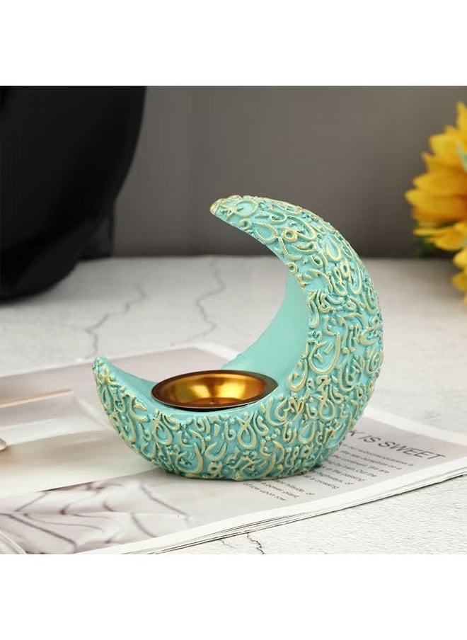 HQ-GAMING - Incense Burner Moon Shaped Incense Burner Resin Incense Holder Waterfall Incense Burner Home Decorations, House Ornaments Desk Accessories (Green) - Image 1
