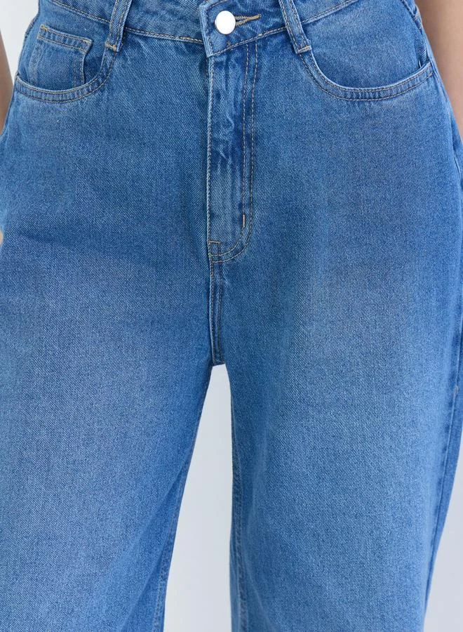 Styli Styli Women High Rise Faded Wide Leg Jeans