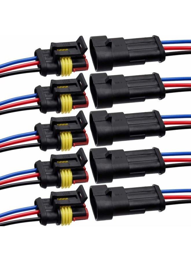 G 3 Pin Connector Waterproof Connector, Male and Female Way 16 AW Wire Suitable for car Truck, Boat and Other Wire Connection 5 kit - Image 1