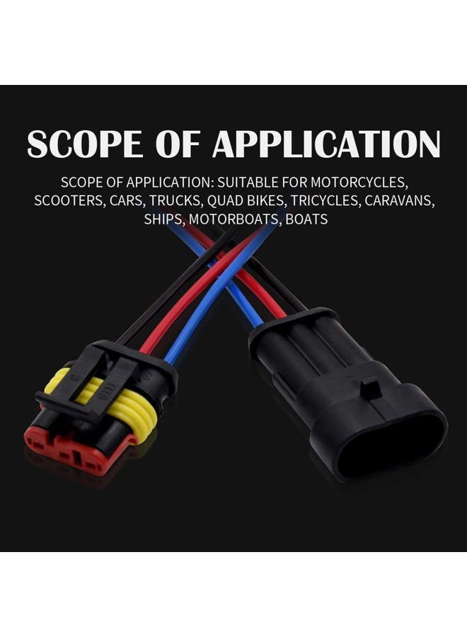G 3 Pin Connector Waterproof Connector, Male and Female Way 16 AW Wire Suitable for car Truck, Boat and Other Wire Connection 5 kit - Image 4
