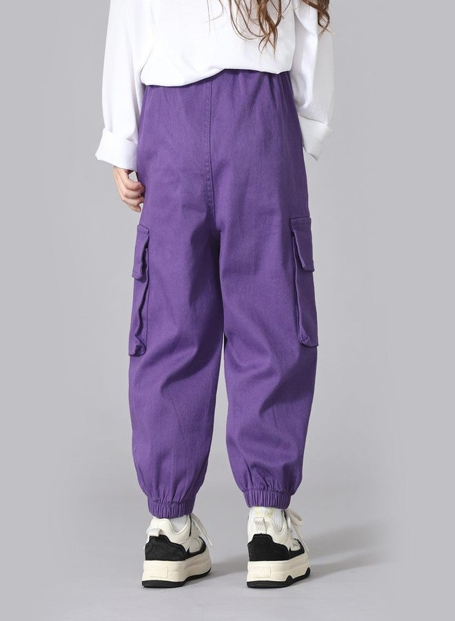 MINI PANDA Toddler Pants Girls&Boys，Stretch Twill Chino Toddler Pants Purple - Image 5