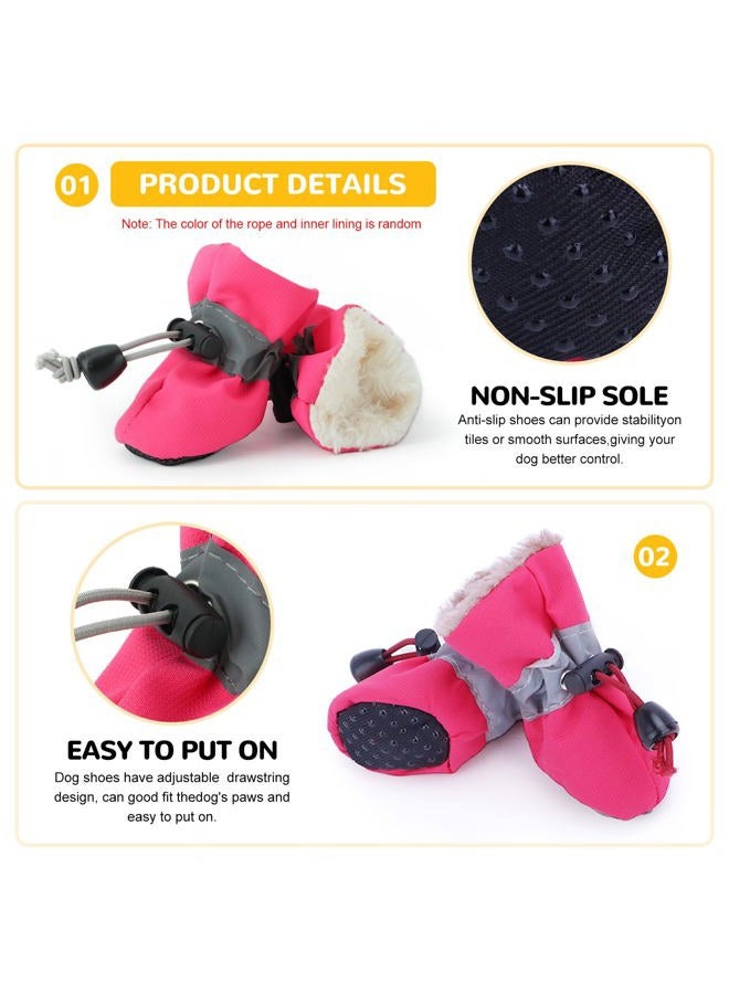Fecialy Dog Shoes for Winter Dogs Boots & Paw Protector Warm Snow Booties Small Medium Dogs Puppies with Reflective Strip Anti-Slip Rubber Sole, Pack of 4, Size3 - Image 3