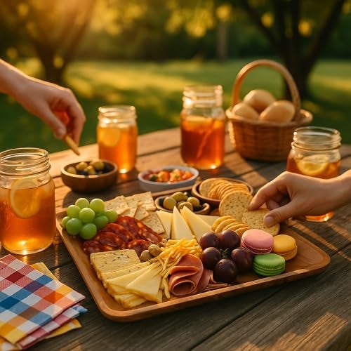 WRIGHTMART Wooden Plates Set of 4 – 10” Square Acacia Wood Plates, Rustic Dinnerware for Steak, BBQ, Charcuterie, or as Wooden Chargers - Image 4
