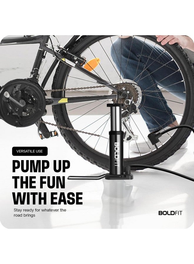 BOLDFIT مضخة هواء محمولة من بولدفيت للدراجات والسيارات وكرة القدم وإطارات الدراجات - أسود - Image 4