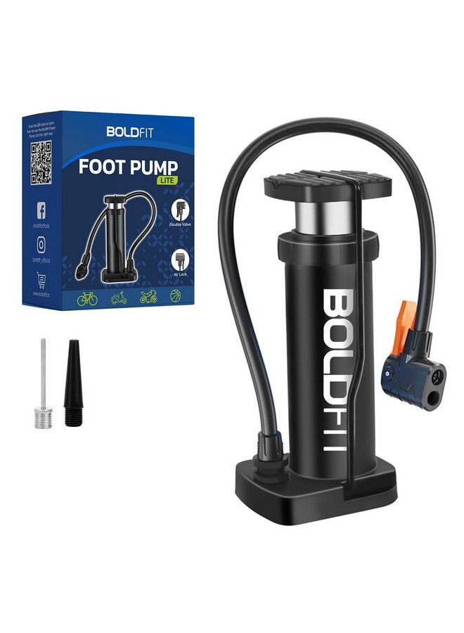 BOLDFIT مضخة هواء محمولة من بولدفيت للدراجات والسيارات وكرة القدم وإطارات الدراجات - أسود - Image 1