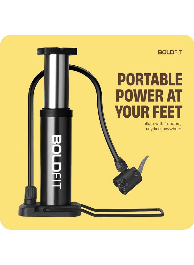BOLDFIT مضخة هواء محمولة من بولدفيت للدراجات والسيارات وكرة القدم وإطارات الدراجات - أسود - Image 3