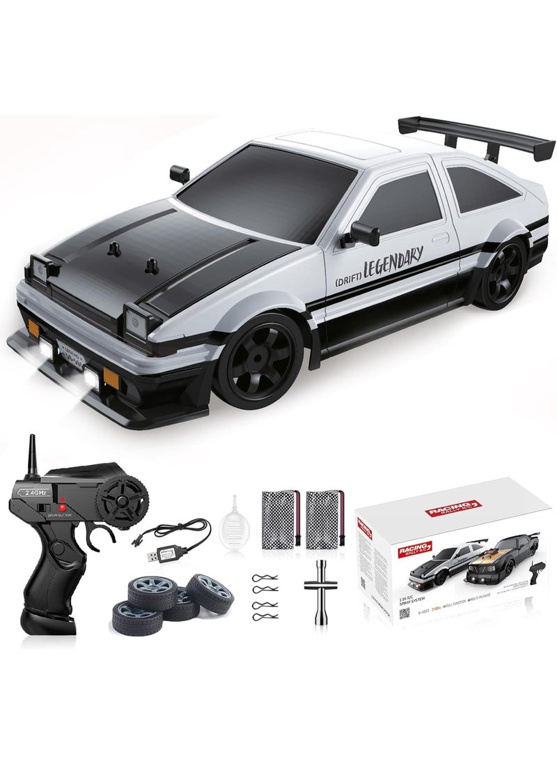 Legendary Remote Control Car RC Drift Car 1/16 Scale 4WD 18KM/H High Speed RC Car 2.4GHz with LED Lights Spray Racing Toy Car for Adults Boys Girls Kids Birthday 2Pcs Rechargeable Batteries  - Image 1