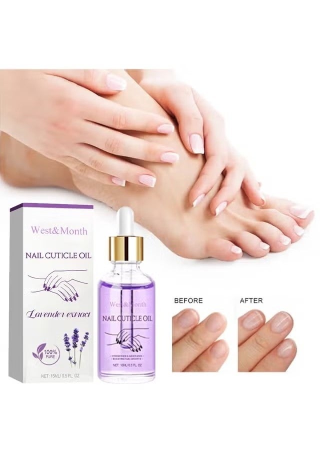 West&Month Nails Strengthen Cuticle Oil for Repair Onychomycosis,Strengthen Nail Cuticles,Care for Nails, Moisturizes and Brightens Nails, 15 ml  - Image 1