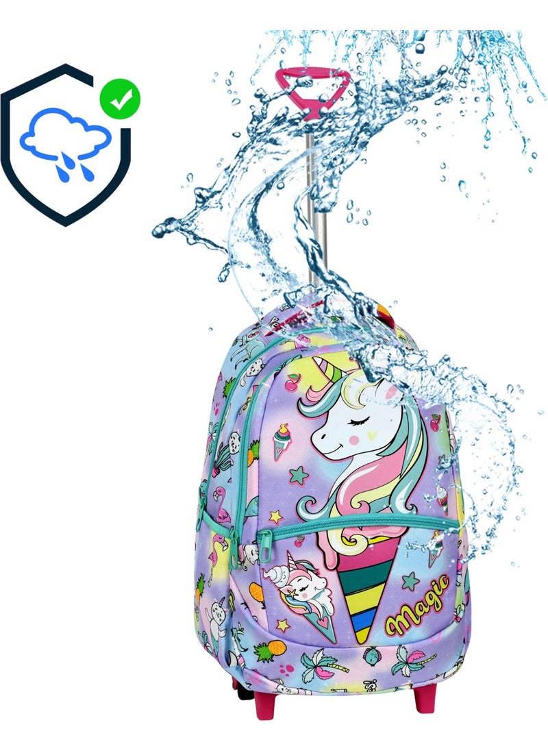 Çantaland 3-Piece School Set with Trolley, Unicorn Patterned Primary School Bag + Lunch Box + Pencil Case  - Image 4
