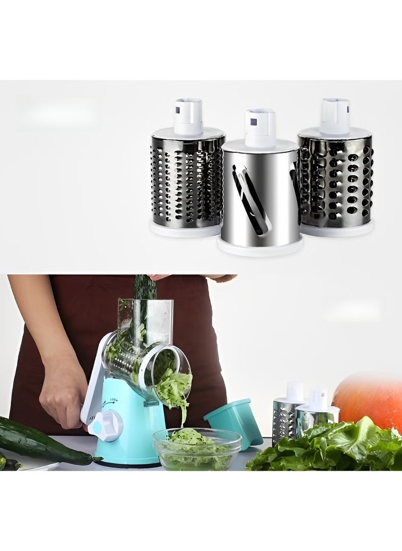 REOCLE Rotary Cheese Grater Kitchen Mandoline Vegetable Slicer Easy to Clean Rotary Grater Slicer for Fruit & Vegetables & Nuts - Image 5
