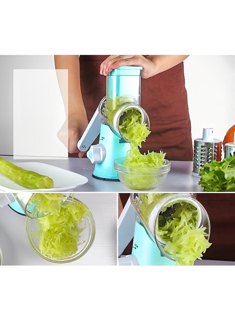 REOCLE Rotary Cheese Grater Kitchen Mandoline Vegetable Slicer Easy to Clean Rotary Grater Slicer for Fruit & Vegetables & Nuts - Image 3