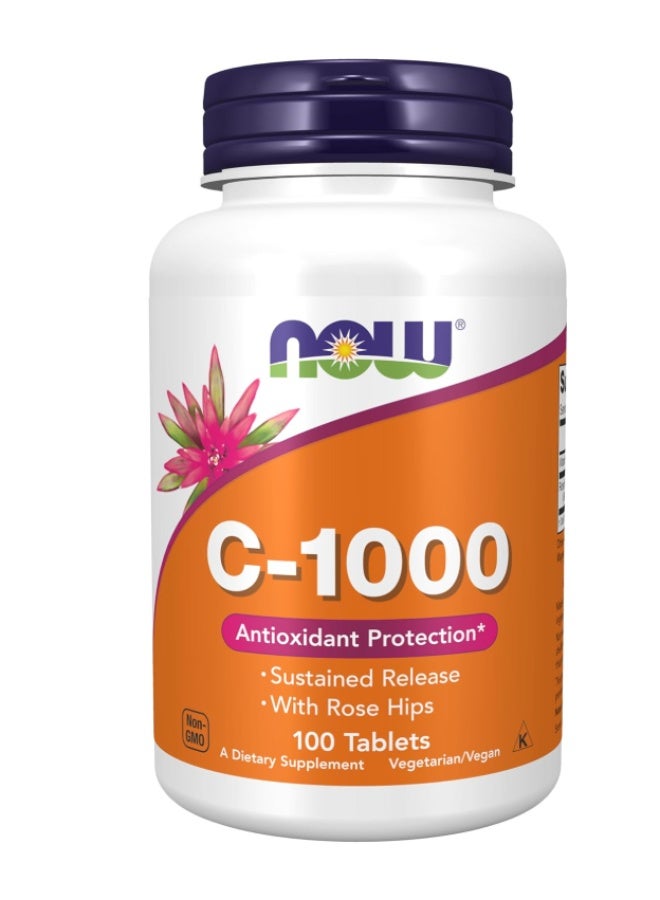 NOW Foods Vitamin C-1000 Sustained Release With Rose Hip, 100 Tablets