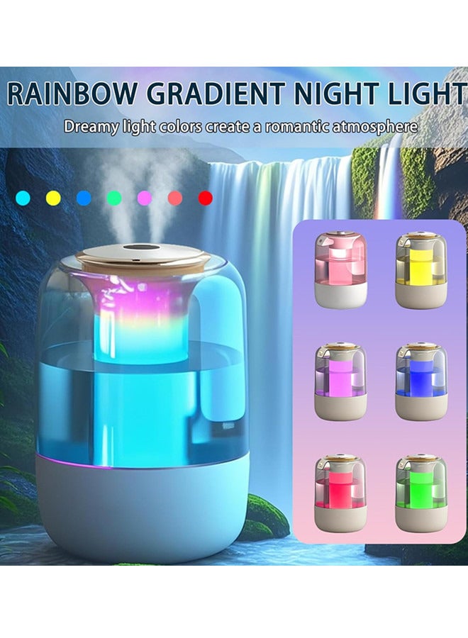 السعادة 7- ألوان مرطب الضوء، 2 لتر مرطب كبير مع شاشة عرض الرطوبة، مرطب ومنقي الهواء، مرطب الهواء الرطب البارد مناسب لغرف النوم، المكتب، 2 فوهة و 3 أنماط ضبط، ويستمر لمدة 20 ساعة - Image 3