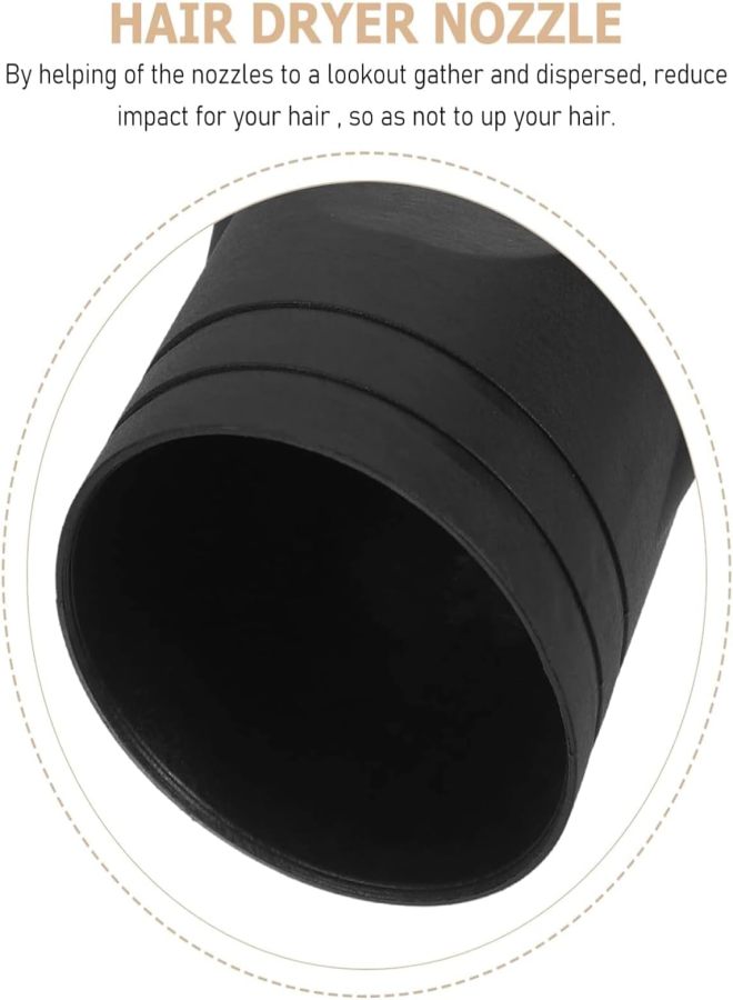 قطعتان من فوهات مجفف الشعر السوداء غير العالمية (قطر 4.5 سم) - Image 4