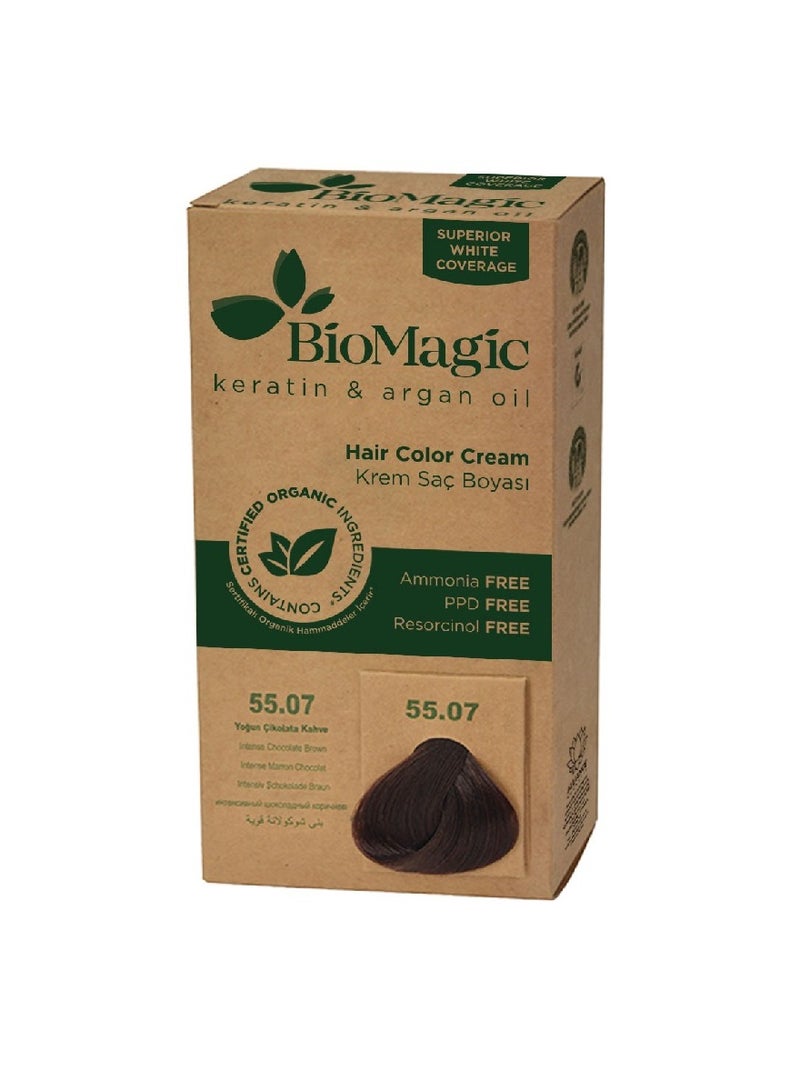 Hair Color Maintaining Cream with Keratin and Argon Oil 55.07 Dark Brown