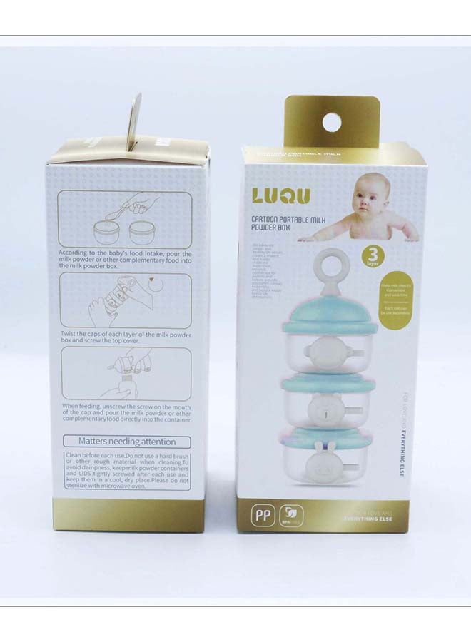 LuQu Milk Powder Container Blue Side Opening Storage Box for Baby Formula Daily Use - Image 5