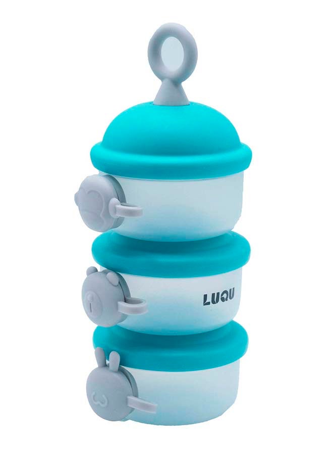 LuQu Milk Powder Container Blue Side Opening Storage Box for Baby Formula Daily Use - Image 1