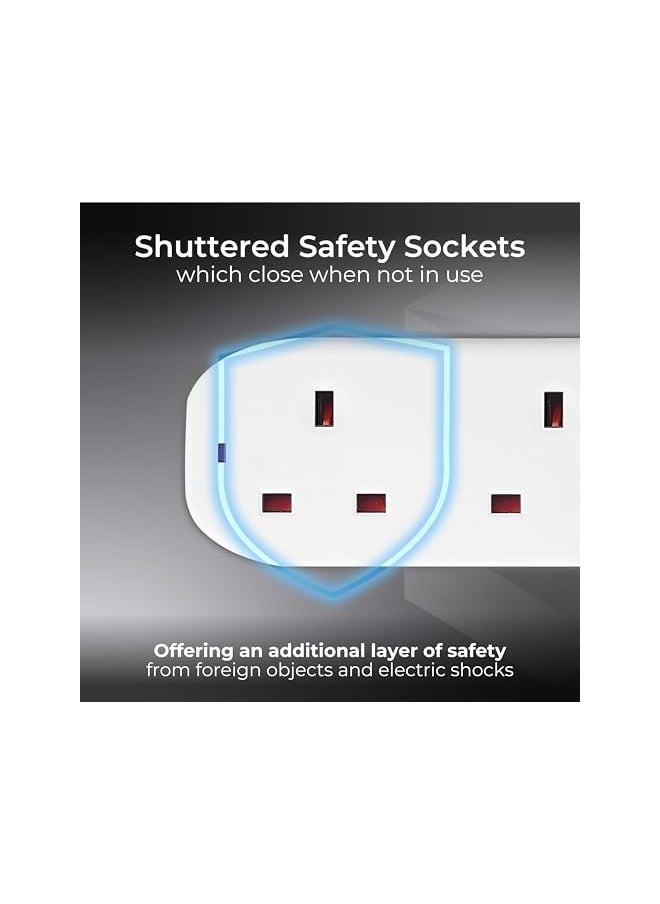 PROMASS promass BTN10-MP Two Socket Long Extension Lead, 10 Metres, White  - Image 4