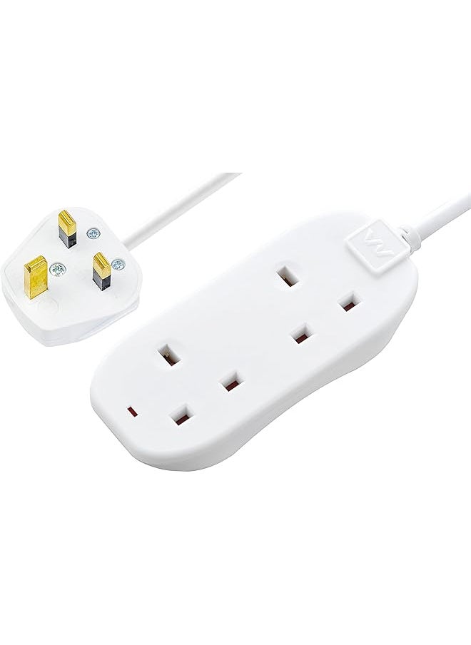 PROMASS promass BTN10-MP Two Socket Long Extension Lead, 10 Metres, White  - Image 1