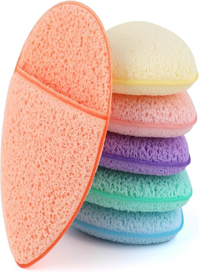 Aternal Face Cleansing Sponge Makeup Remover Sponge Set, Cleansing Puff, Colorful Facial Sponges for Face Wash, Facial Sponges for Face Wash Reusable Makeup Removing Exfoliating Pads for Daily Cleansing, Pack of 6 - Image 1