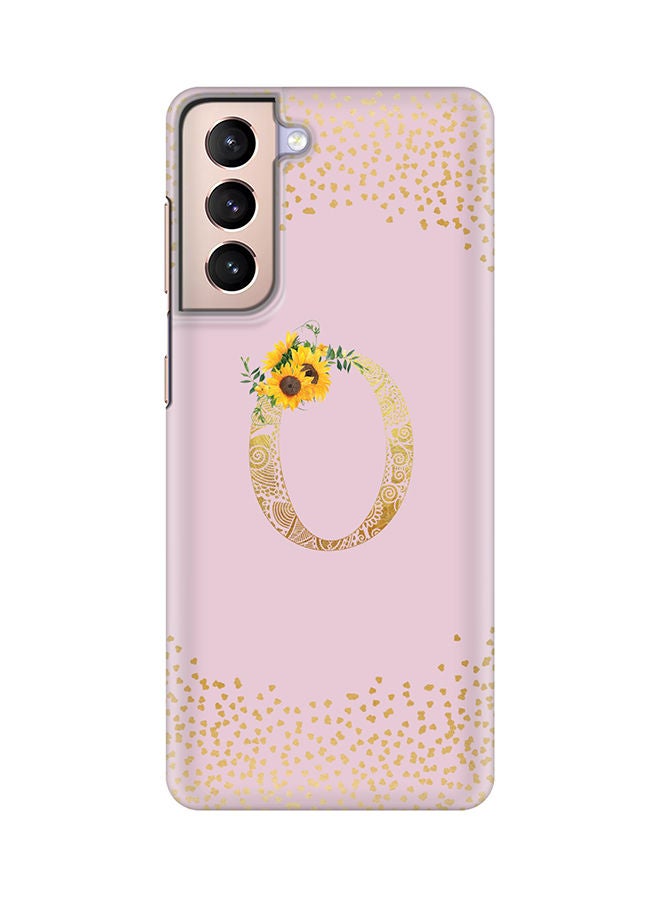 Stylizedd Monogram Slim Cover for Samsung Galaxy S21 Plus 5G Case Custom Initials Letter Floral Pattern Snap Series Mobile Cover Matte Alphabet  - O (Pink) - Image 1